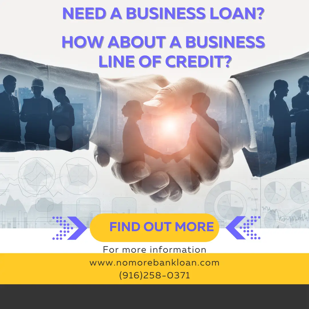 Business handshake with loan and credit offer text.
